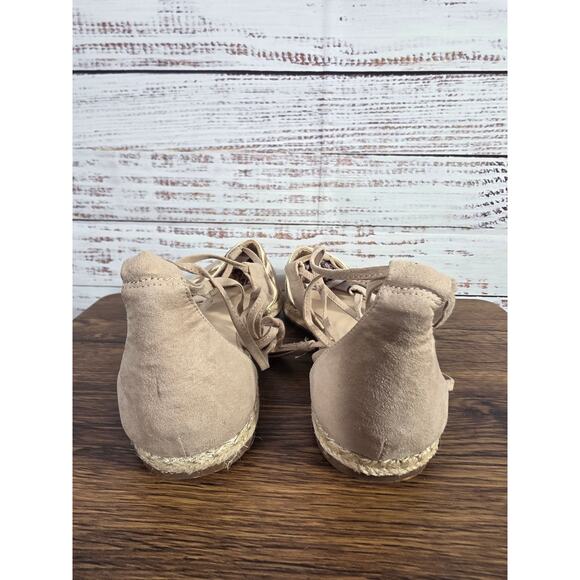 Nine West Women's beige boho Flat Sandal wrap around ankle strap - Picture 4 of 5